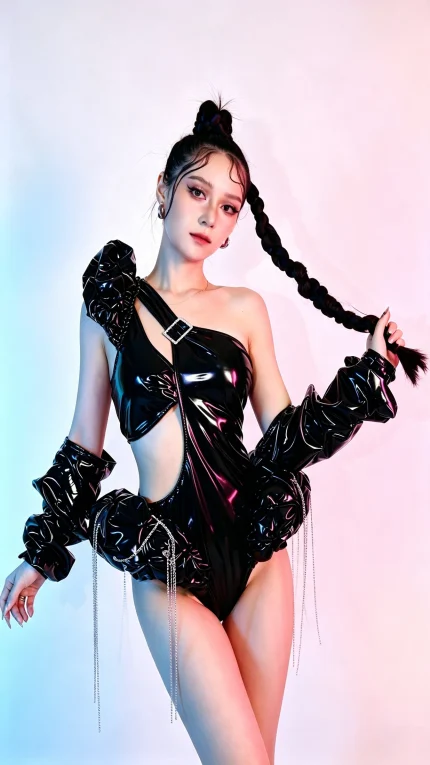 Black Gloss Punk Stage Costume