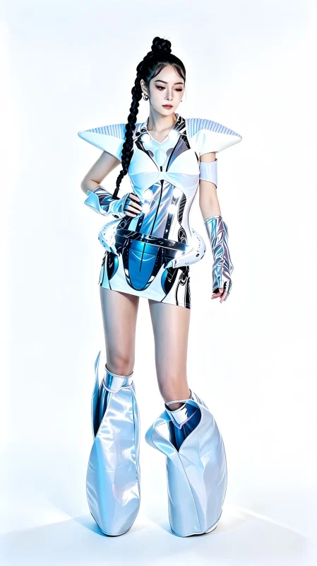 Ice Blue Future Warrior Stage Costume