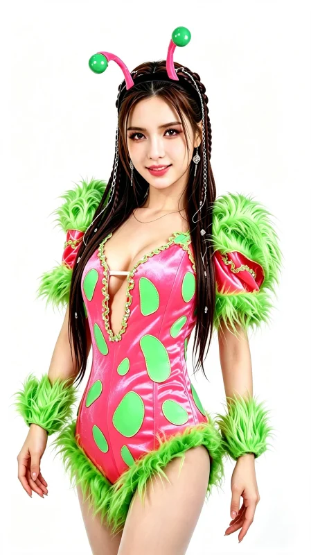 Neon Green Pink Furry Stage Costume