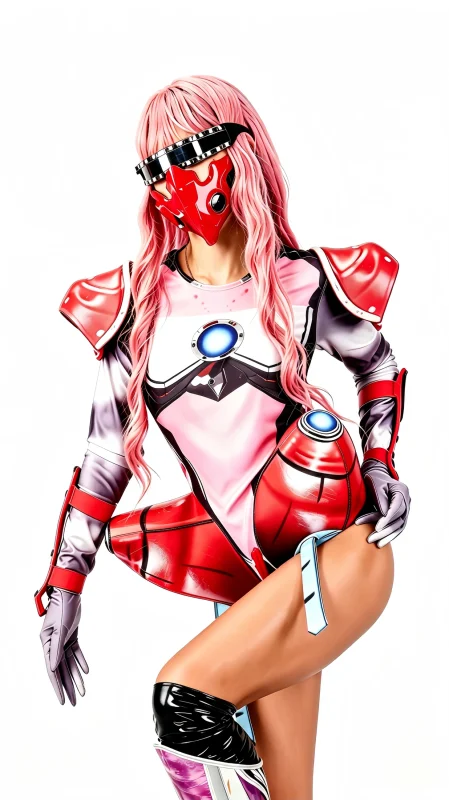 Pink Black Future Armor Stage Costume