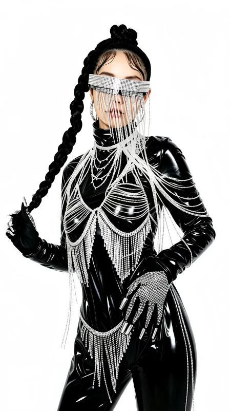 Black Futuristic Full Body Stage Costume