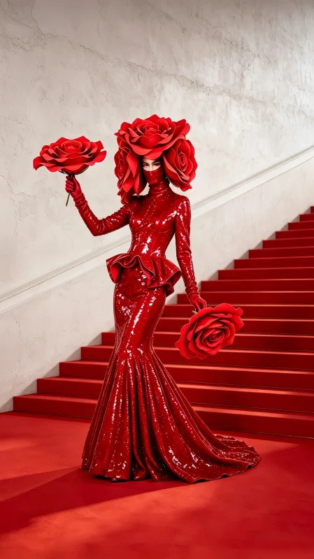 Red Rose Couture Performance Gown