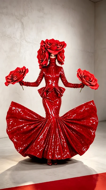 Red Rose Couture Performance Gown
