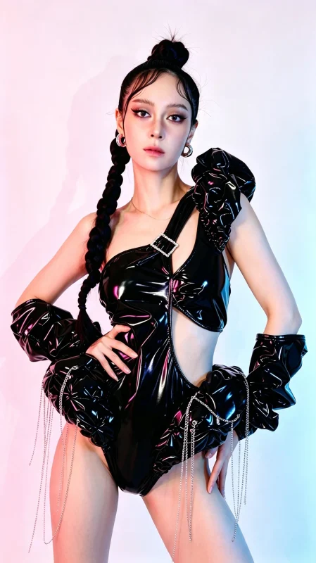 Black Gloss Punk Stage Costume