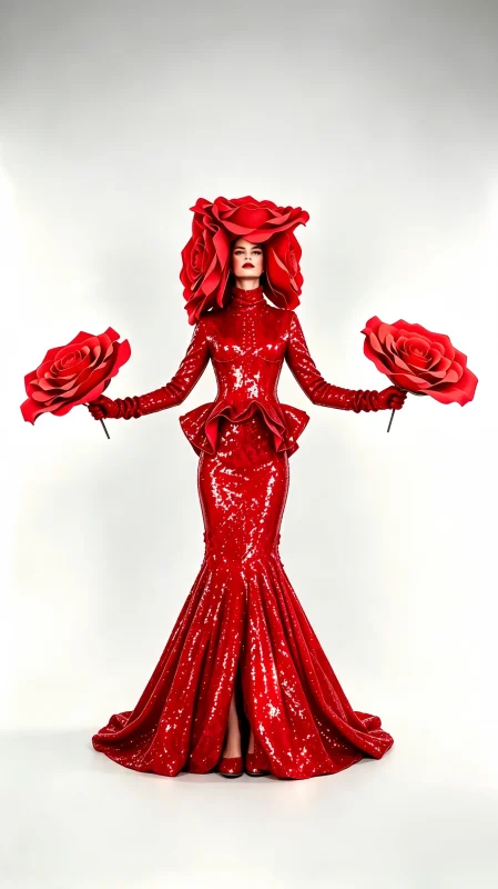 Red Rose Couture Performance Gown