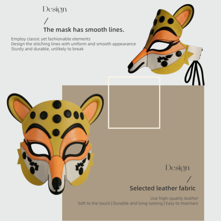 Fox Animal PU Leather Mask for Halloween Cosplay