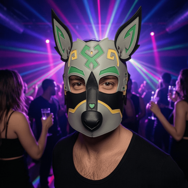 Wolf Dog Animal PU Leather Mask for Halloween Cosplay