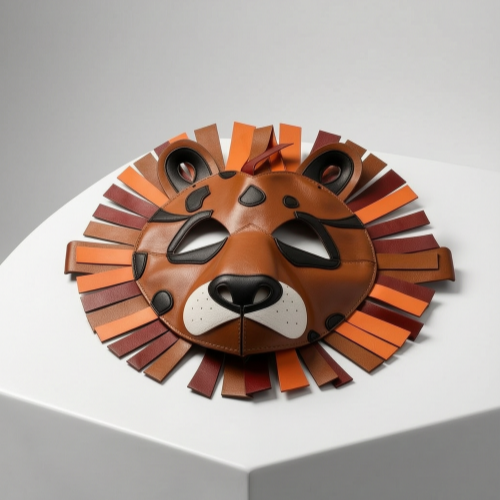 Lion Animal PU Leather Mask for Halloween Cosplay