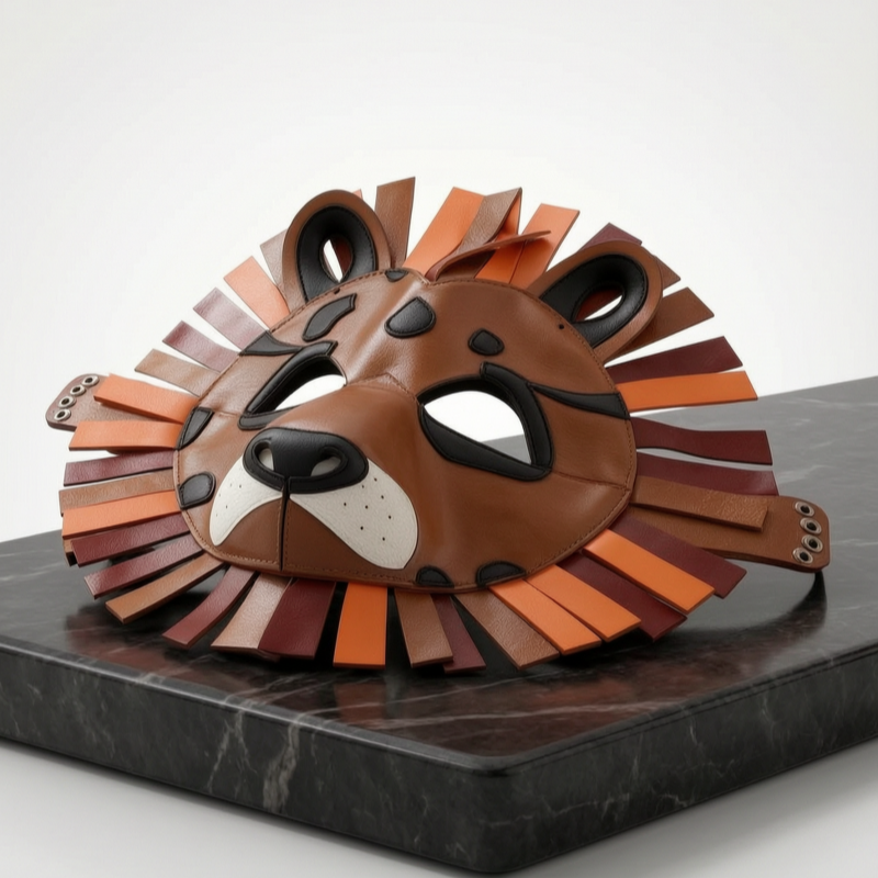 Lion Animal PU Leather Mask for Halloween Cosplay