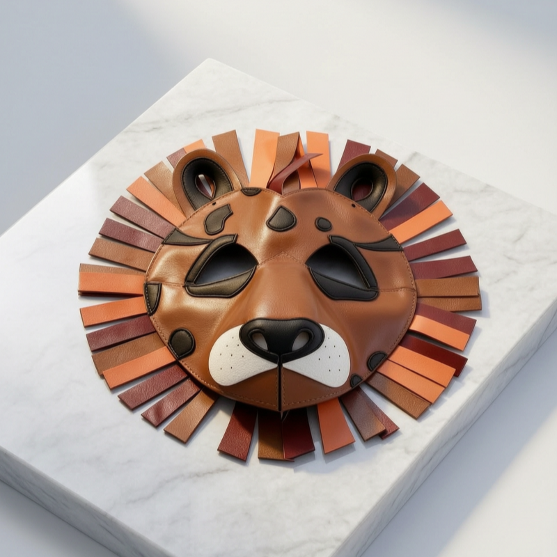 Lion Animal PU Leather Mask for Halloween Cosplay