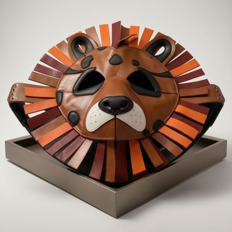 Lion Animal PU Leather Mask for Halloween Cosplay