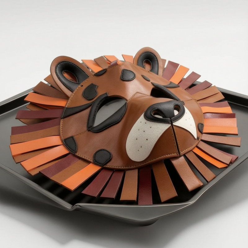 Lion Animal PU Leather Mask for Halloween Cosplay