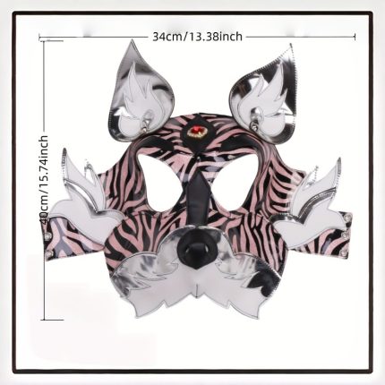 Cyberpunk Wolf Dog PU Leather Mask for Halloween Cosplay