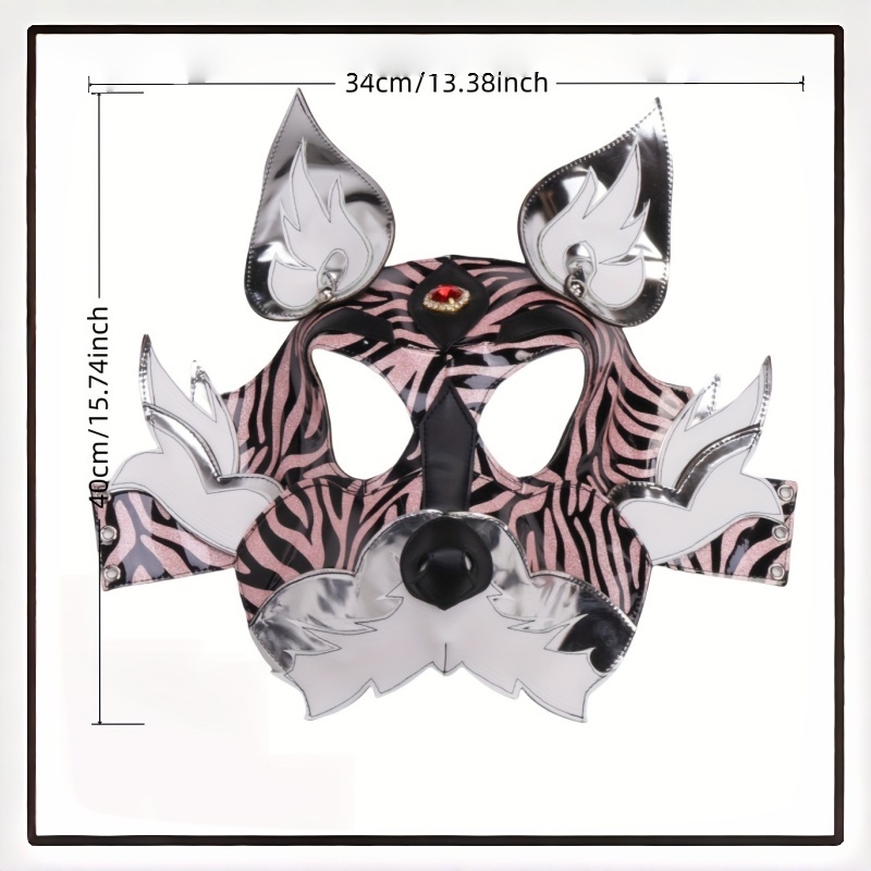 Cyberpunk Wolf Dog PU Leather Mask for Halloween Cosplay