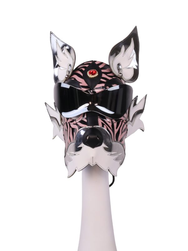 Cyberpunk Wolf Dog PU Leather Mask for Halloween Cosplay