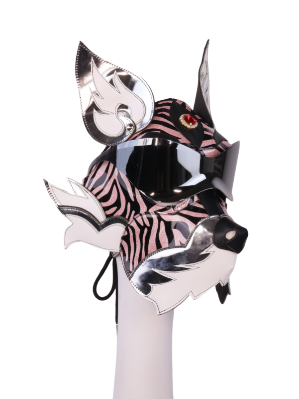 Cyberpunk Wolf Dog PU Leather Mask for Halloween Cosplay