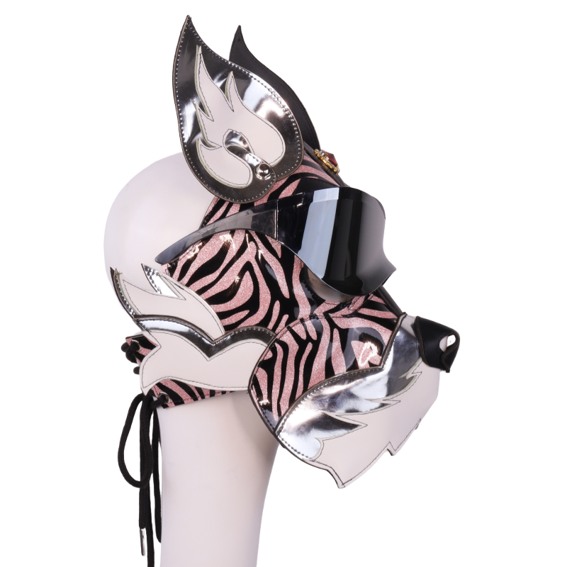 Cyberpunk Wolf Dog PU Leather Mask for Halloween Cosplay