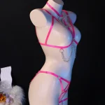 Neon Contrast Strappy Lingerie Set