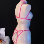 Neon Contrast Strappy Lingerie Set