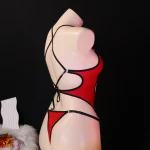 Red Black Cutout Bodysuit
