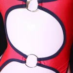 Red Black Cutout Bodysuit