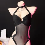 Black Asymmetric One Shoulder Bodysuit