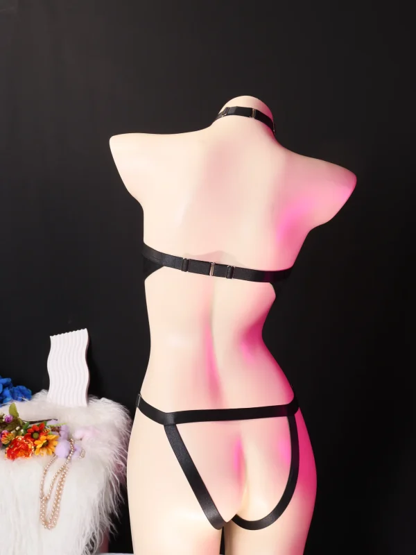 Black Asymmetric One Shoulder Bodysuit for Women