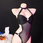 Black Asymmetric One Shoulder Bodysuit
