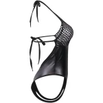 Black Fishnet Halter Bodysuit