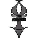 Black Rhinestone Cutout Three Piece Set
