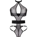 Black Rhinestone Cutout Three Piece Set