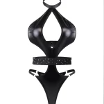 Black Cutout Halter Lingerie Set