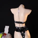 Black Rhinestone Chain Skirt Lingerie Set