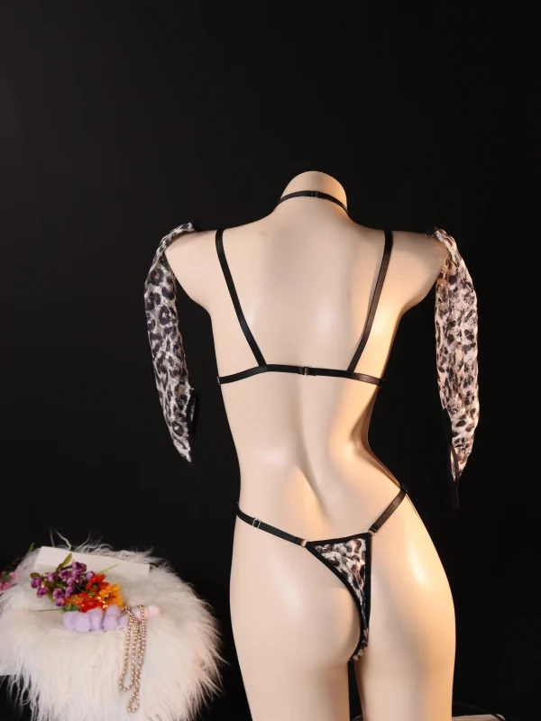 Leopard Print Cutout Bodysuit