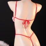 Red Minimal Strappy Lingerie Set