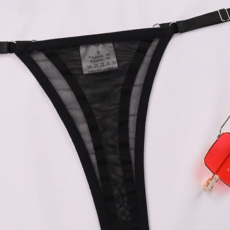 Black Rhinestone Lingerie Set
