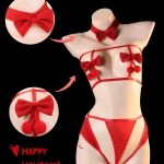 Red Bow Holiday Lingerie Set