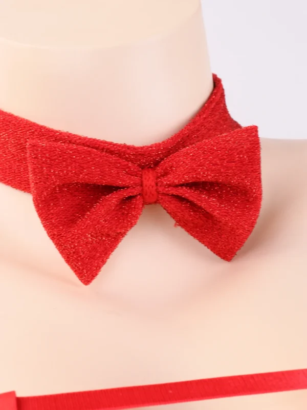 Red Bow Holiday Lingerie Set