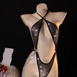 Black Rhinestone Chain Body Harness