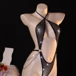 Black Rhinestone Chain Body Harness