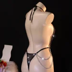 Black Rhinestone Chain Body Harness