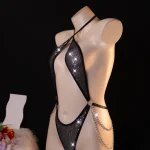 Black Rhinestone Chain Body Harness