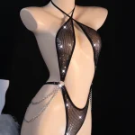 Black Rhinestone Chain Body Harness