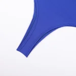 Blue Sequin Cutout Bodysuit