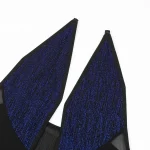Blue Black Cutout Bodysuit