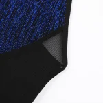 Blue Black Cutout Bodysuit