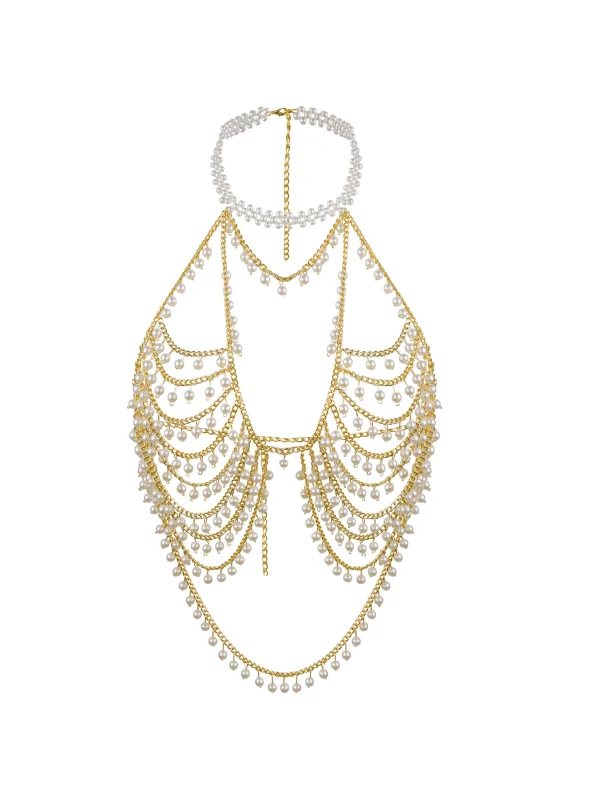 Gold Rhinestone Body Chain